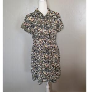 Mountain Khakis Dress Womens Medium Cottagecore Garden Print‎ Knee Length Easter